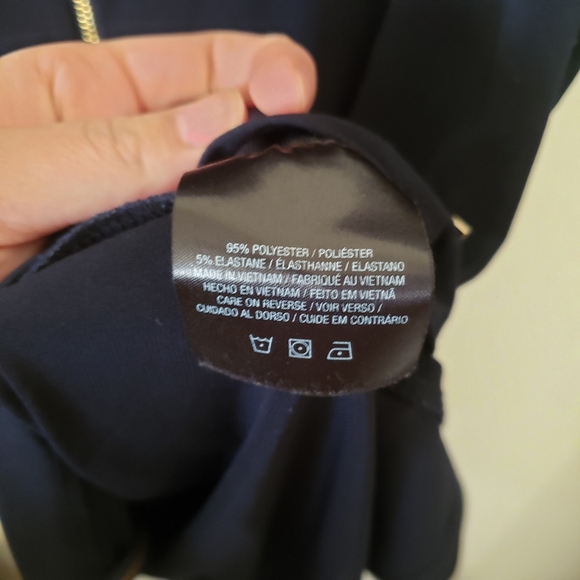 Office Business Casual Work Blouse Tahari Navy Large - Picture 8 of 9